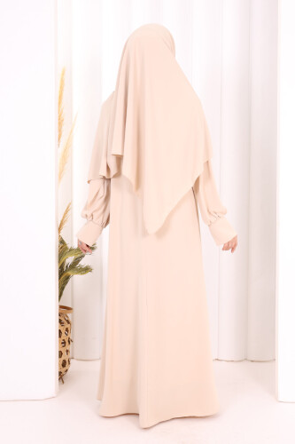 Eşarplı Elbise 6059 Taş - 5