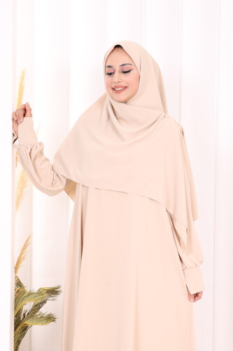 Eşarplı Elbise 6059 Taş - 6