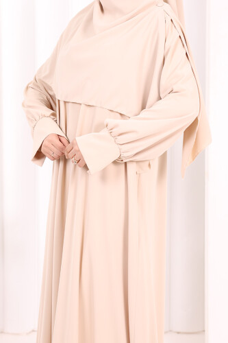 Eşarplı Elbise 6059 Taş - 7