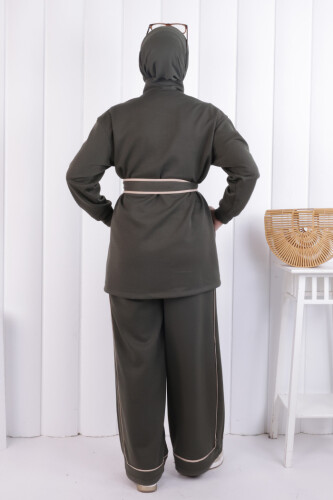 Fermuarlı Biritli Takım 1206 Haki - 4