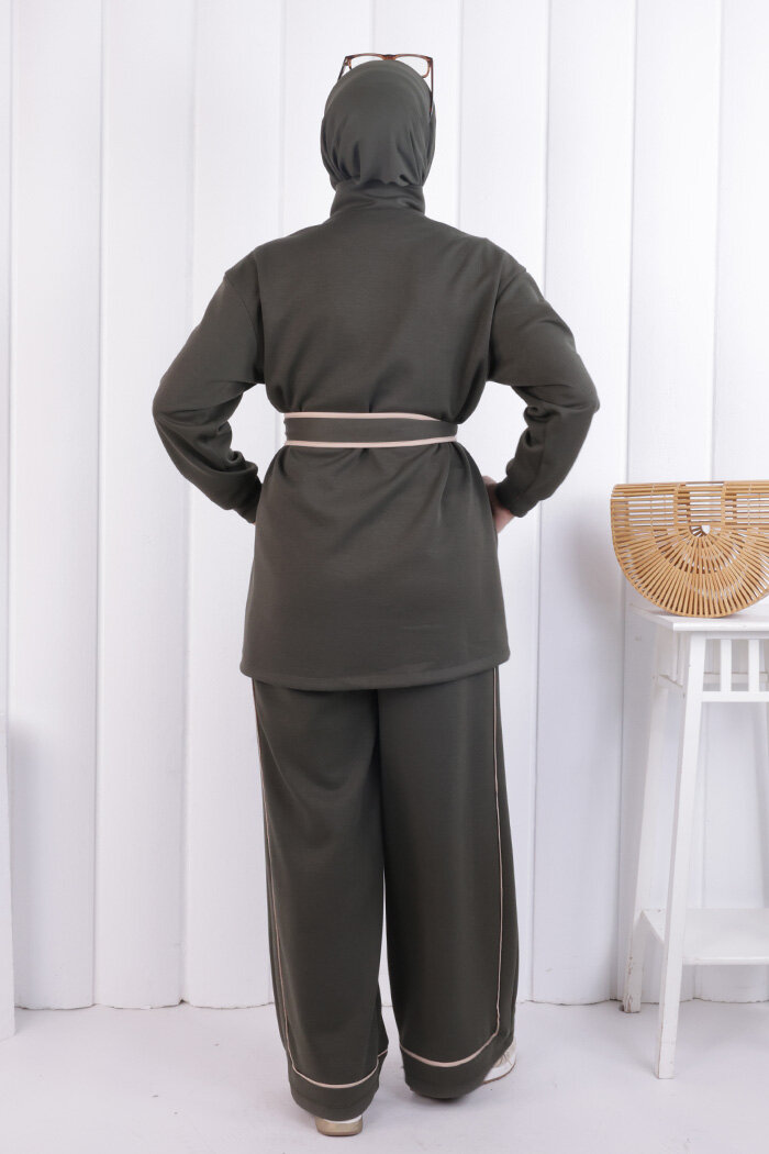 Fermuarlı Biritli Takım 1206 Haki - 4