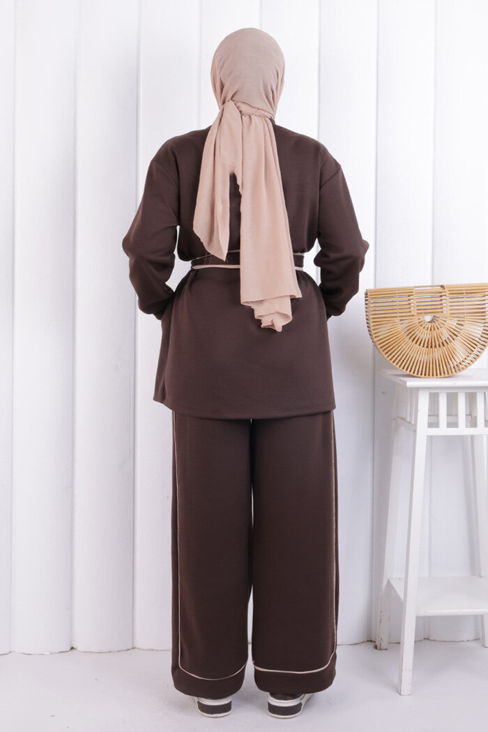 Fermuarlı Biritli Takım 1206 Kahverengi - 4