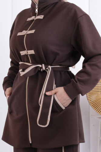 Fermuarlı Biritli Takım 1206 Kahverengi - 6