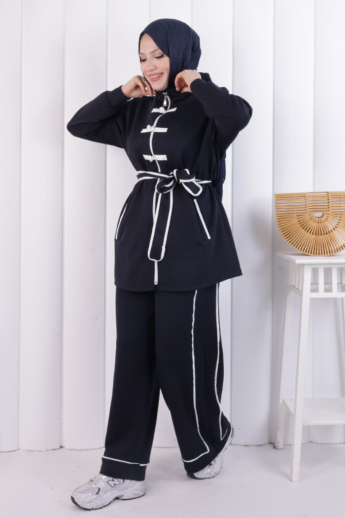 Fermuarlı Biritli Takım 1206 Lacivert - 2