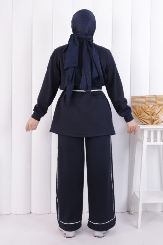 Fermuarlı Biritli Takım 1206 Lacivert - 3