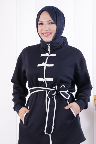 Fermuarlı Biritli Takım 1206 Lacivert - 4