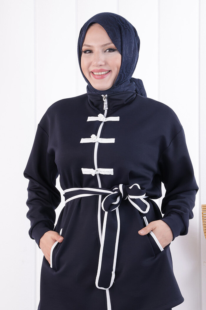 Fermuarlı Biritli Takım 1206 Lacivert - 4