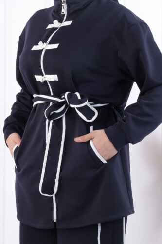 Fermuarlı Biritli Takım 1206 Lacivert - 5