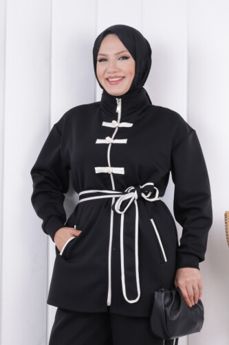 Fermuarlı Biritli Takım 1206 Siyah - 4