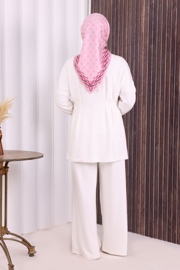 Fermuarlı İkili Oysho Takım 6058 Ekru - 4