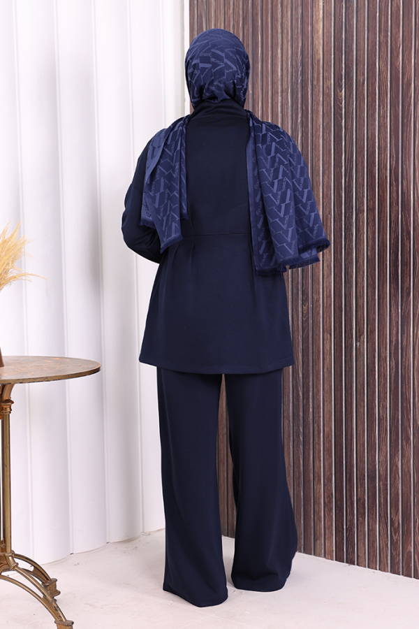 Fermuarlı İkili Oysho Takım 6058 Lacivert - 6