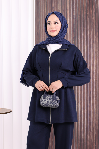 Fermuarlı İkili Oysho Takım 6058 Lacivert - 7