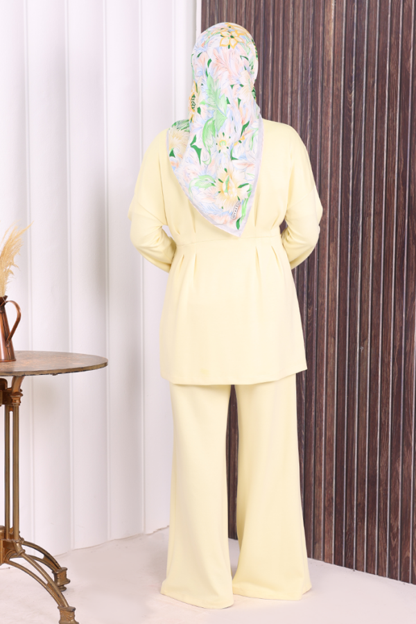 Fermuarlı İkili Oysho Takım 6058 Sarı - 5