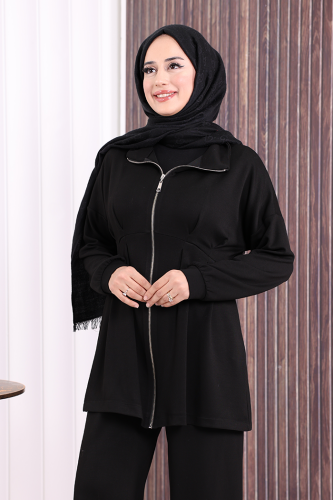 Fermuarlı İkili Oysho Takım 6058 Siyah - 7