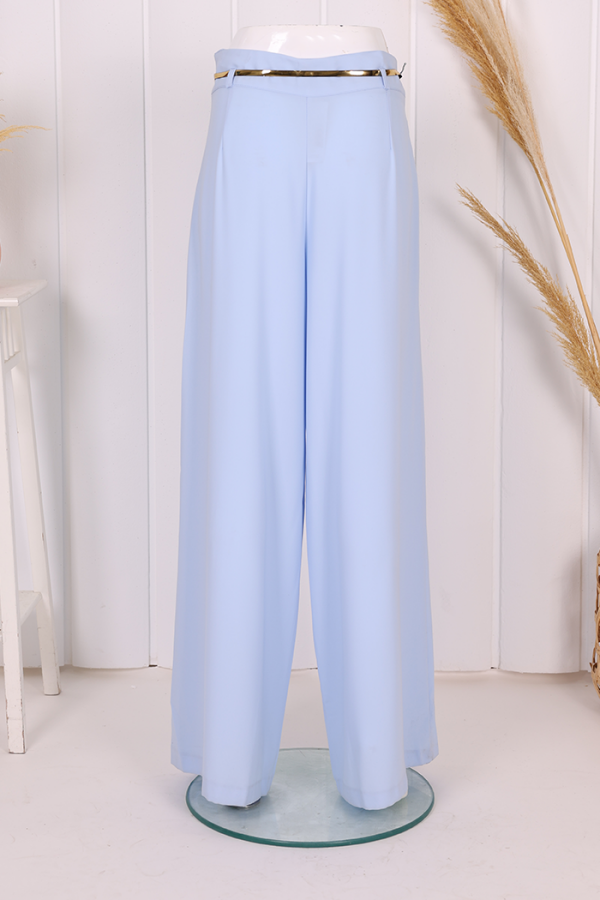 Fermuarlı Kemer Aksesuarlı Pantolon Etek 0125 Bebe Mavisi - 3