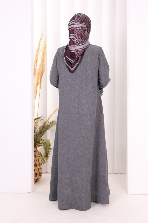 Fırfır Detaylı Elbise 6066 Antrasit - 5