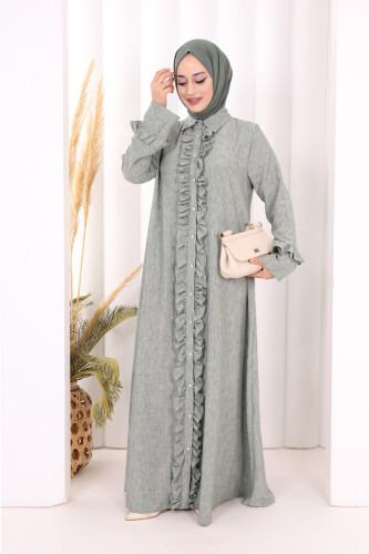 Fırfır Detaylı Elbise 6066 Mint