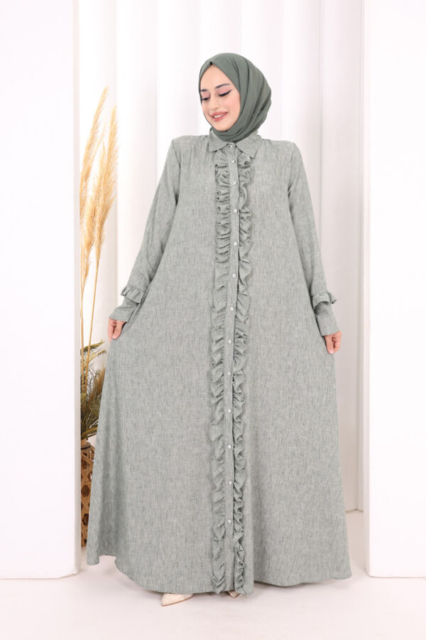 Fırfır Detaylı Elbise 6066 Mint - 2