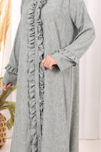 Fırfır Detaylı Elbise 6066 Mint - 7