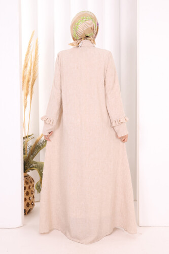 Fırfır Detaylı Elbise 6066 Taş - 4