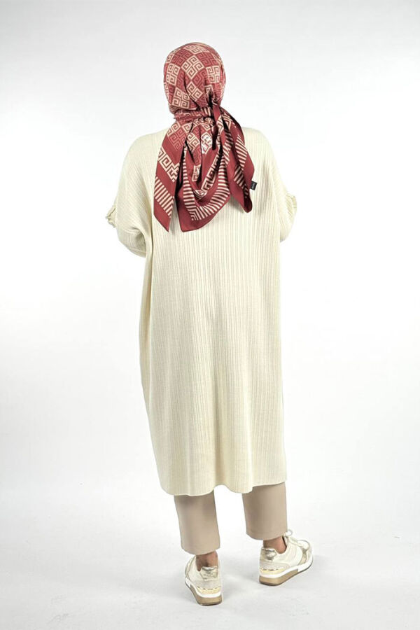 Fırfır Kol Triko Tunik 18305 Taş - 2