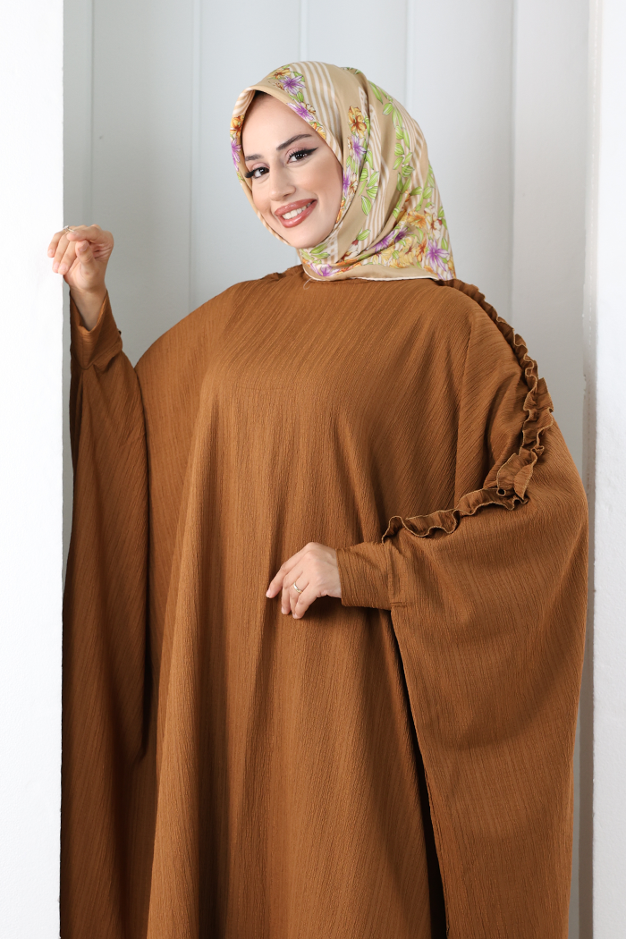 Fırfırlı Yarasakol Takım 8706 Kahverengi - 5