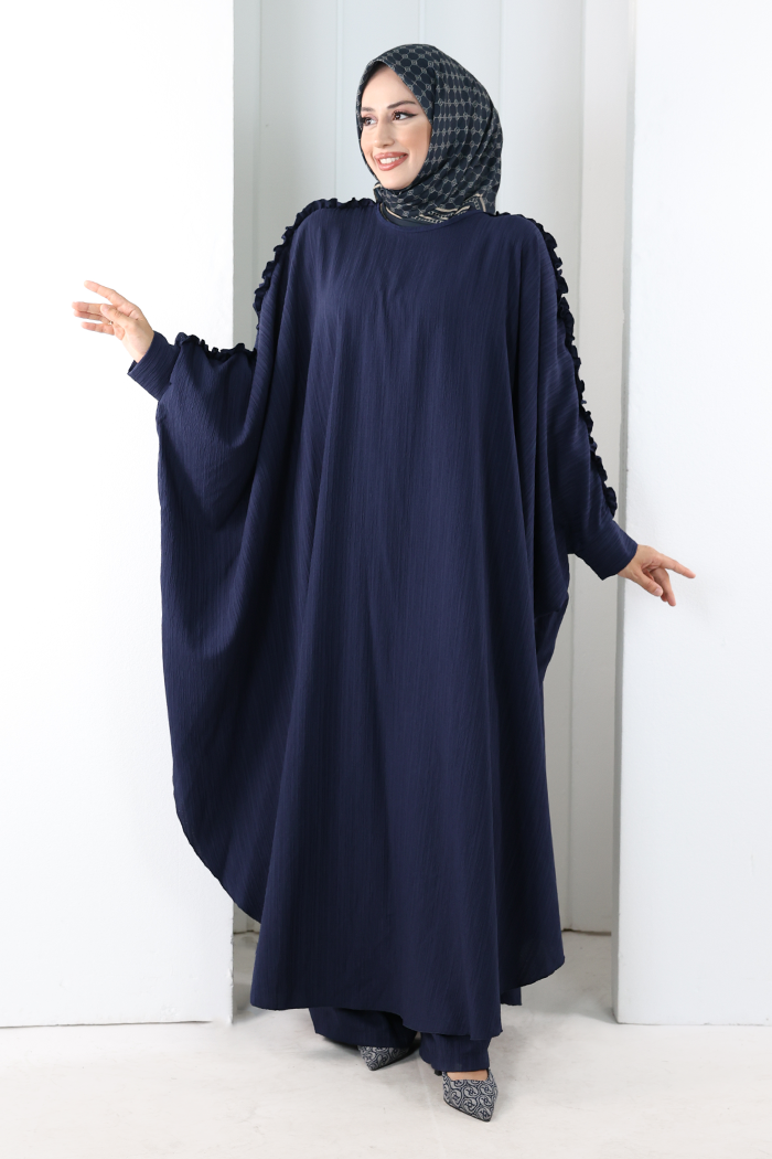 Fırfırlı Yarasakol Takım 8706 Lacivert - 1