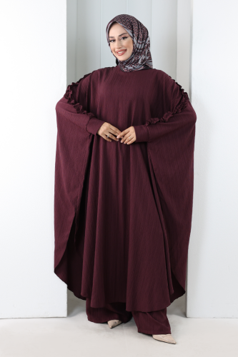Fırfırlı Yarasakol Takım 8706 Mürdüm - 2