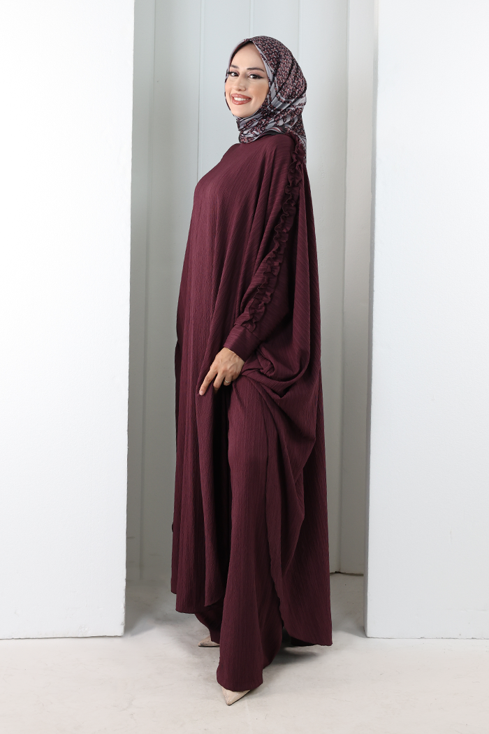 Fırfırlı Yarasakol Takım 8706 Mürdüm - 3