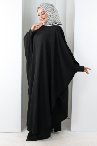 Fırfırlı Yarasakol Takım 8706 Siyah - 3