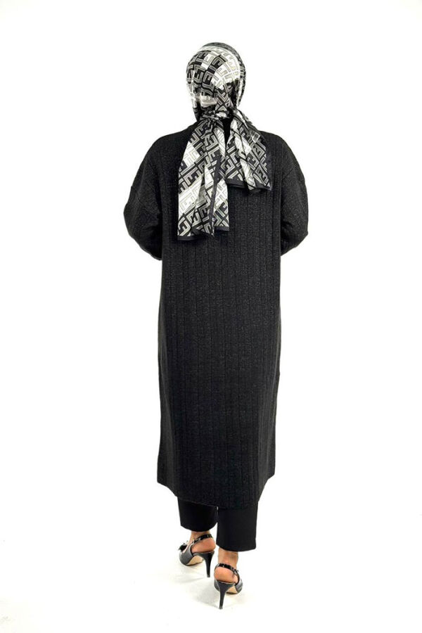 Fitilli Triko Tunik 18302 Siyah - 2