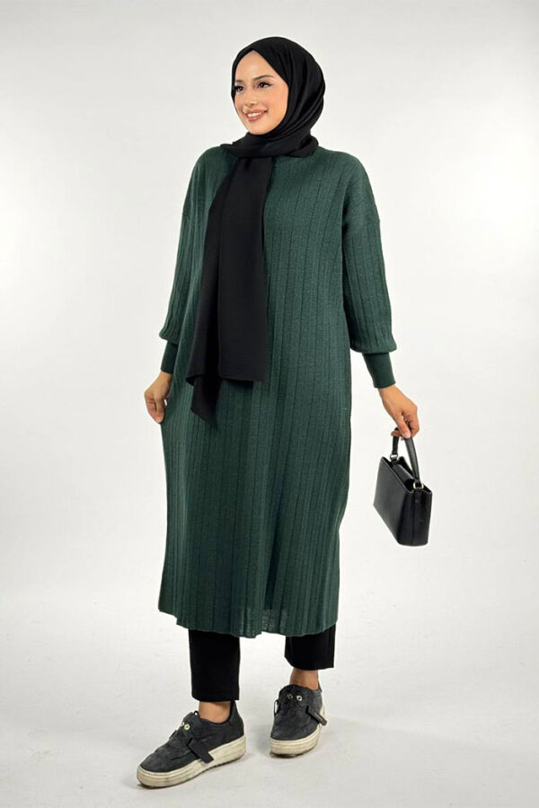 Fitilli Triko Tunik 18302 Zümrüt - 1