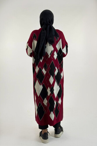 Geometrik Desen Tunik 18316 Bordo - 2