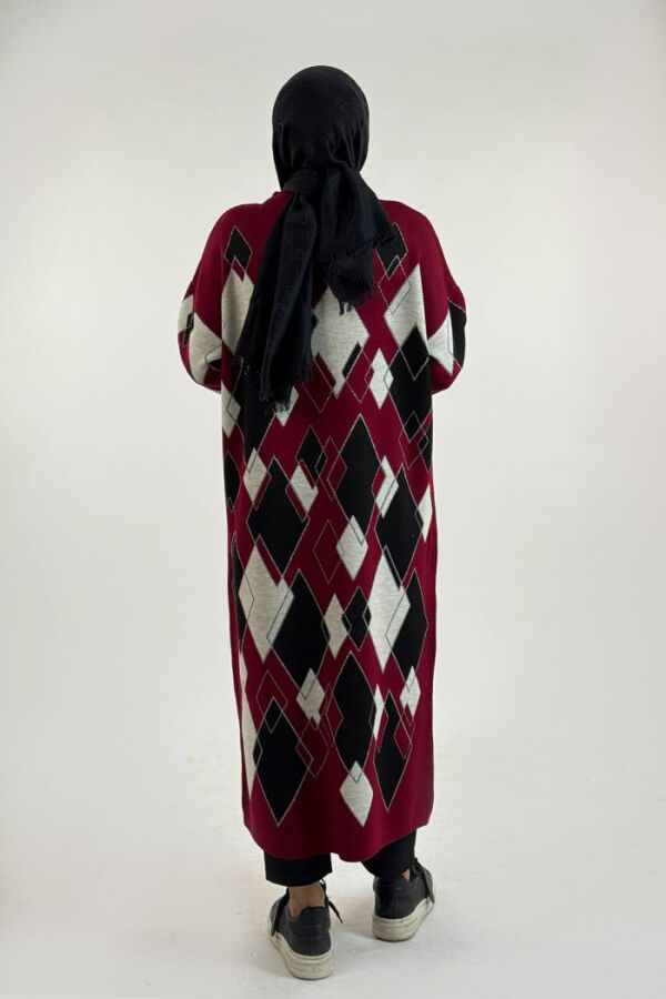 Geometrik Desen Tunik 18316 Bordo - 2