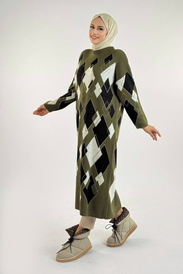 Geometrik Desen Tunik 18316 Haki - 3