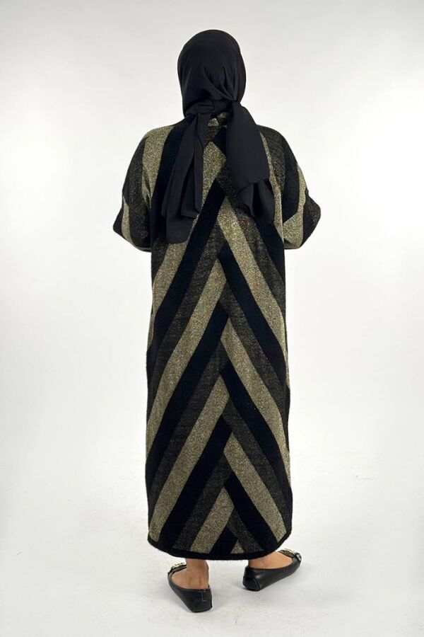 Geometrik Desenli Simli Hırka 18328 Siyah - 2