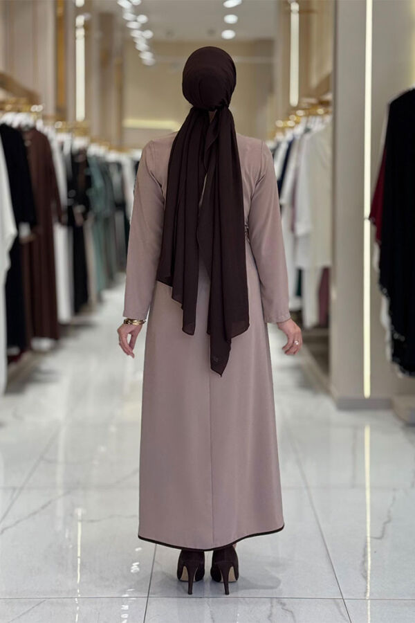 Gül Detaylı Elbise 3976 Vizon - 2