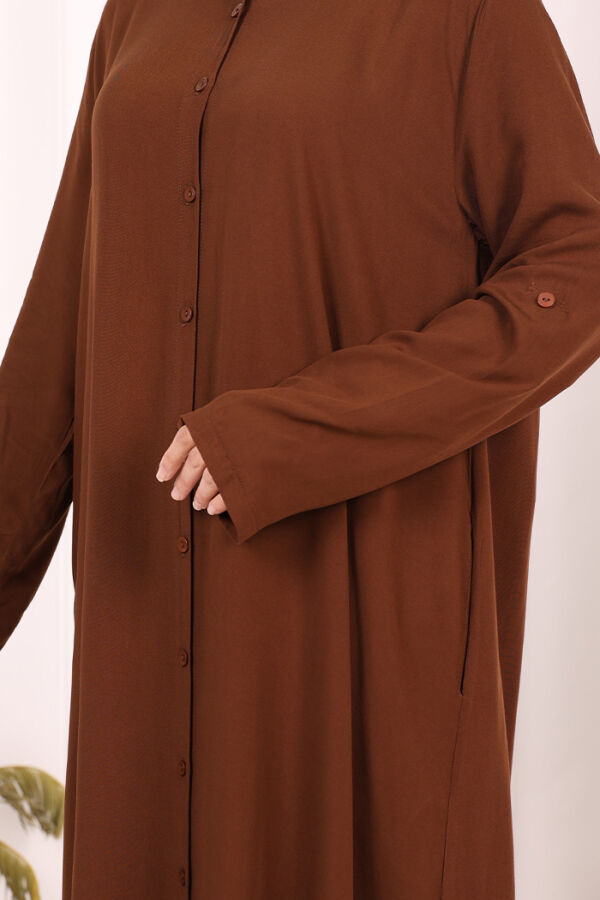 Hac Umre Düğmeli İkili Takım 6057 Kahverengi - 6