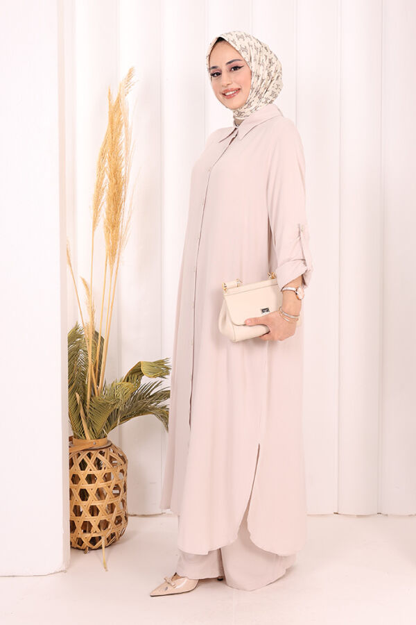 Hac Umre Düğmeli İkili Takım 6057 Taş - 3