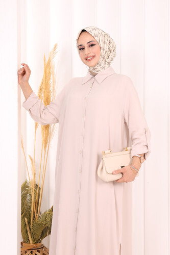 Hac Umre Düğmeli İkili Takım 6057 Taş - 5