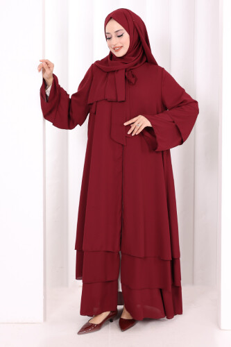Hac Umre Ferace ŞAL HEDİYE   7052 Bordo - 1