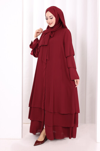 Hac Umre Ferace ŞAL HEDİYE   7052 Bordo - 2