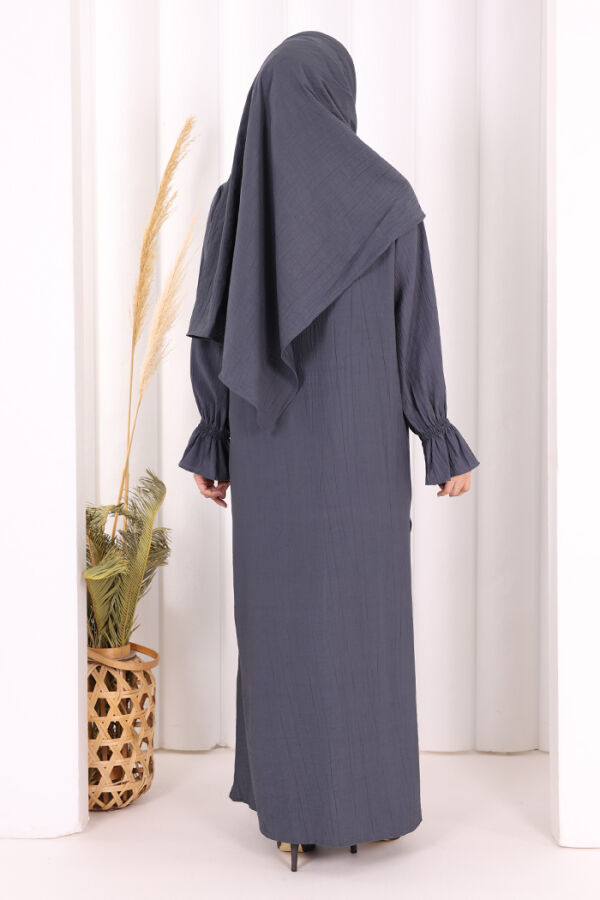 Hac  Umre Takım Önü Düğmeli Tunik,Pantolon  ŞAL  HEDİYE  8014 Füme - 6