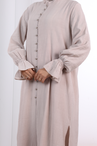 Hac Umre Takım Önü Düğmeli Tunik,Pantolon ŞAL HEDİYE 8014 Taş - 5