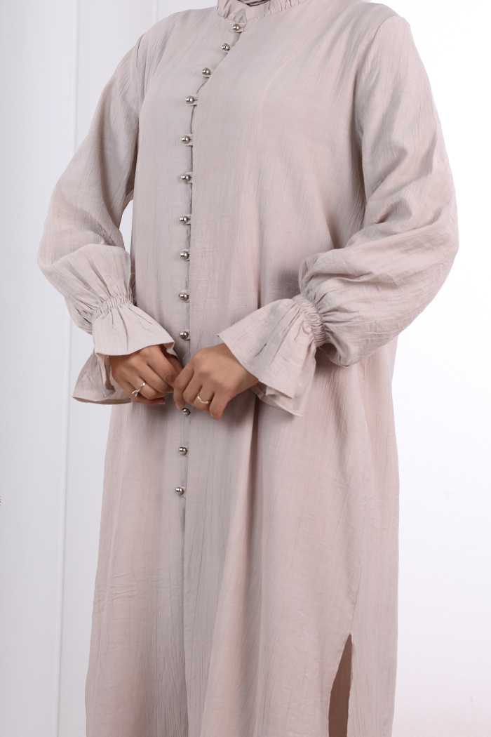 Hac Umre Takım Önü Düğmeli Tunik,Pantolon ŞAL HEDİYE 8014 Taş - 5
