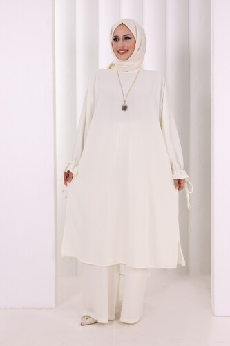 İkili Pantolonlu Takım 8029 Ekru