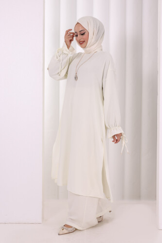 İkili Pantolonlu Takım 8029 Ekru - 3