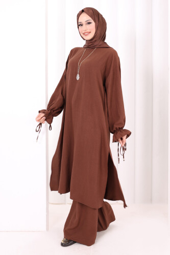 İkili Pantolonlu Takım 8029 Kahverengi - 4