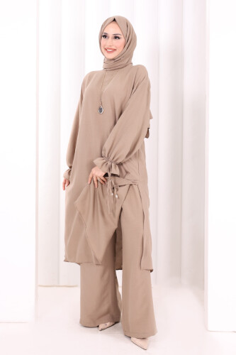 İkili Pantolonlu Takım 8029 Vizon - 2