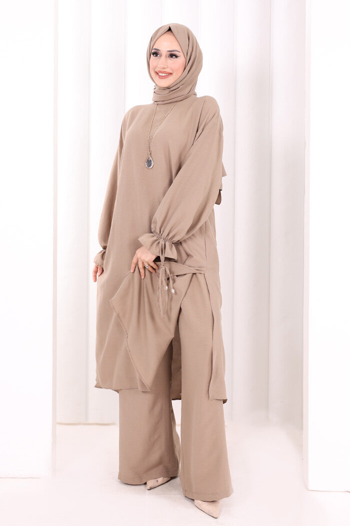 İkili Pantolonlu Takım 8029 Vizon - 2